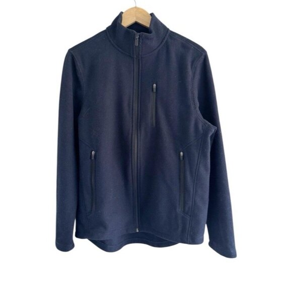 Mack Weldon Latitude Mens Sz M Total Eclipse Blue Full Zip Fleece Jacket - Picture 2 of 9